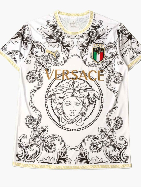Puma Other - Puma x Italia mens White Jersey with Black Baroque Print & Gold Logo